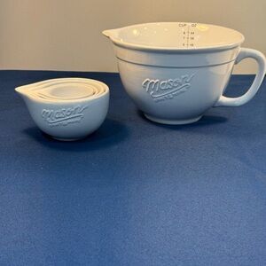 White Craft & More Mixing Bowl With Measuring Cup Set